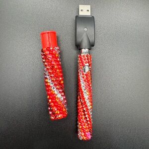 Red Rhinestone Battery & Matching J-Case 💨